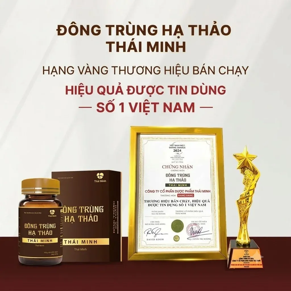 Đông trùng hạ thảo Thái Minh được vinh danh Hạng Vàng tại Lễ công bố Thương hiệu Số 1 Việt Nam 2024