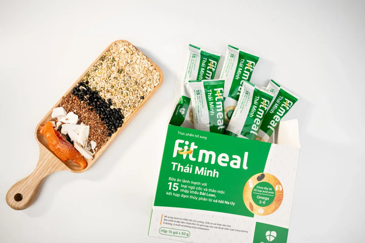 Thành phần dinh dưỡng vượt trội trong Fitmeal Thái Minh: 15 Ngũ cốc thảo mộc & Đạm cá hồi thủy phân Na Uy
